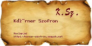 Körner Szofron névjegykártya